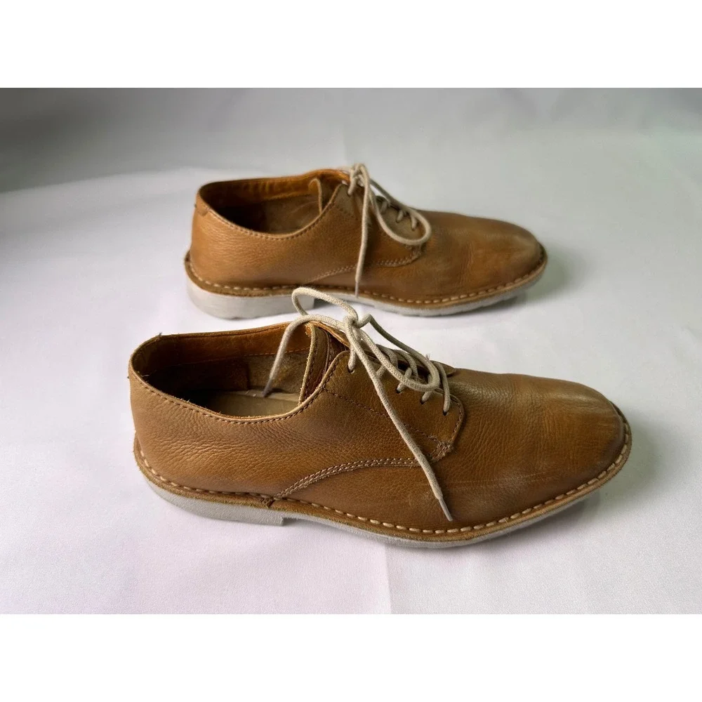 RARE Tommy Bahama Gilford Mens 9M Brown Leather Casual Derby Oxfords Brazil Shoe